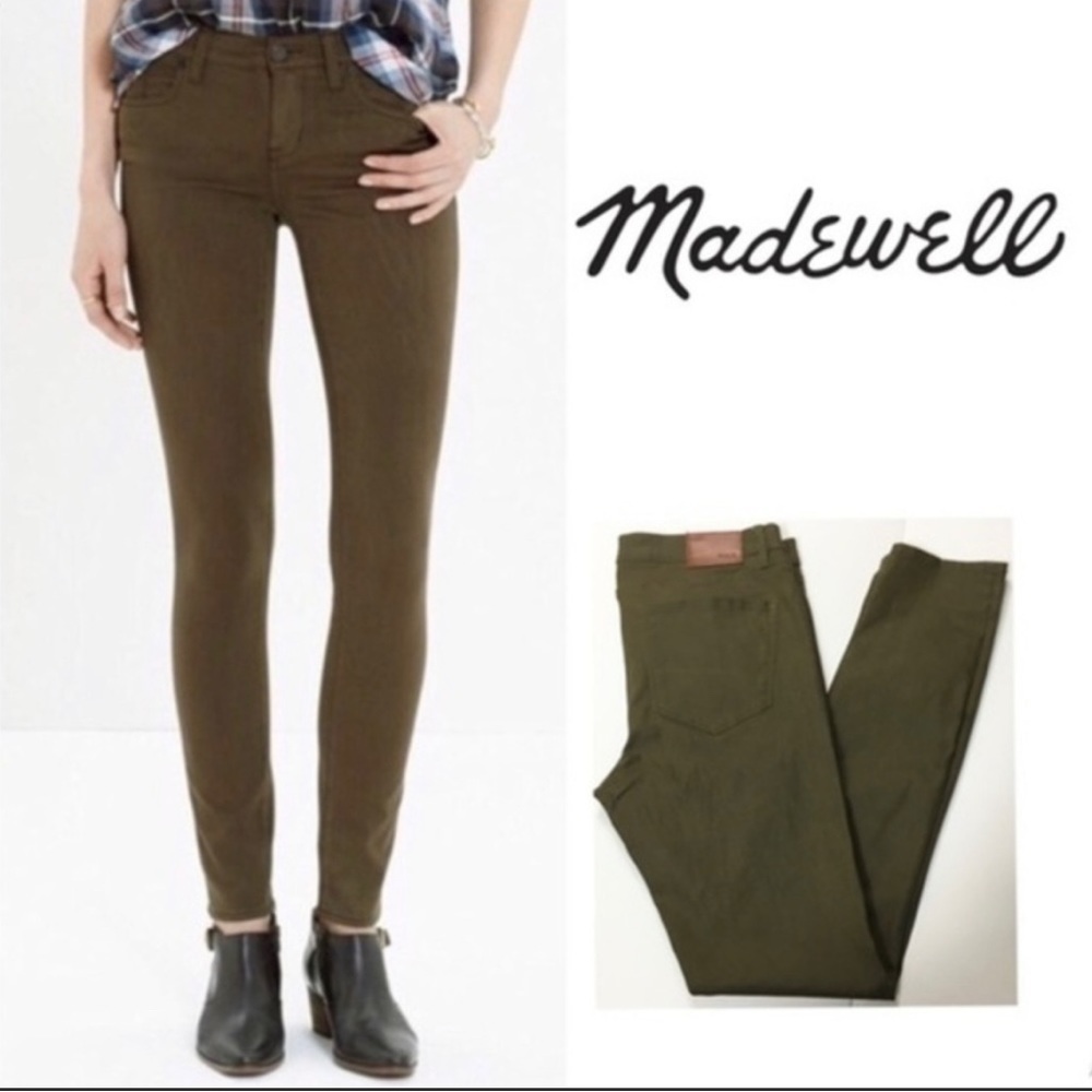 Madewell SKINNY SKINNY Brown Wax Coated Womens Pants Size 28 x 32